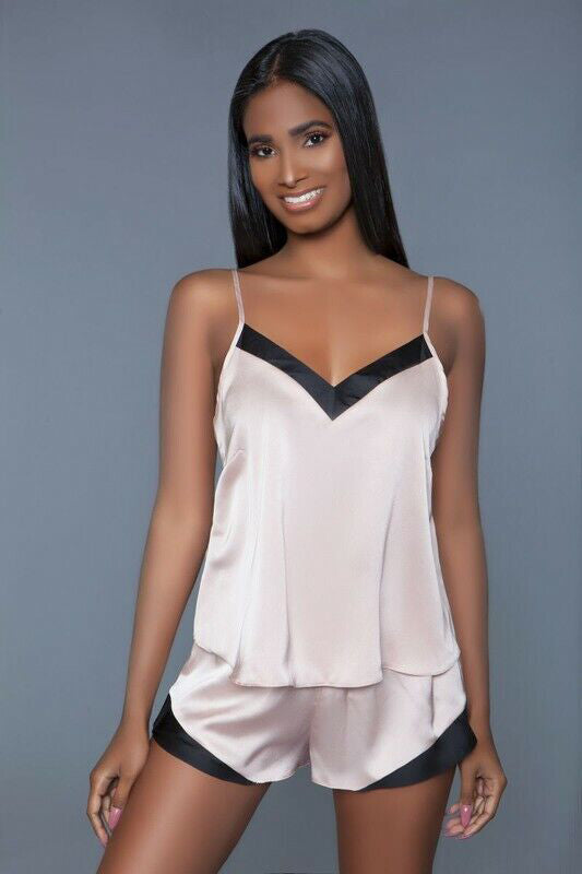 100% Silk Satin cami short set 01