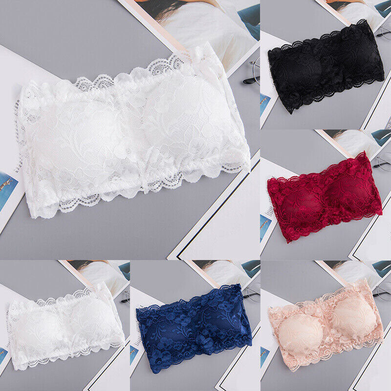 2 Pack sexy lace padded tube bra 01