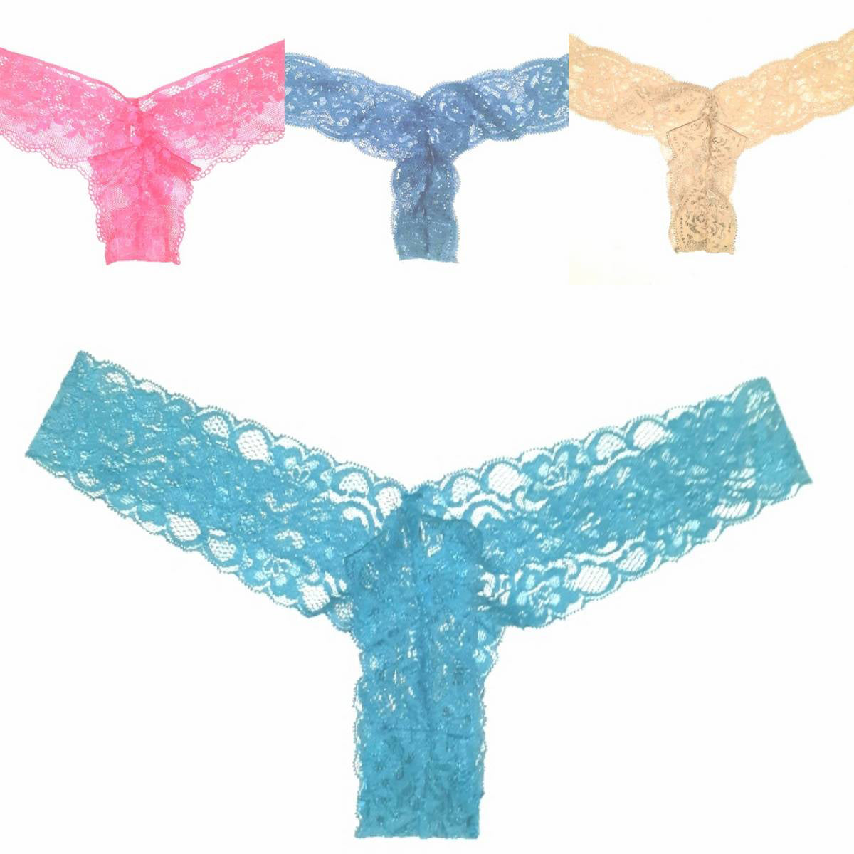 2 pack Stretch lace sexy thong panties 04