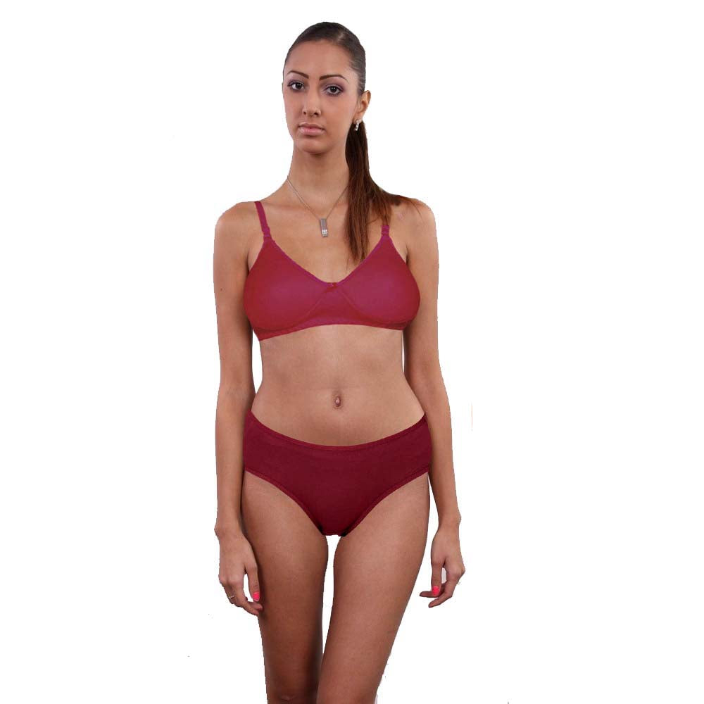 Organic Cotton Brown Bra Panty Set For Humid Weather - Pionie