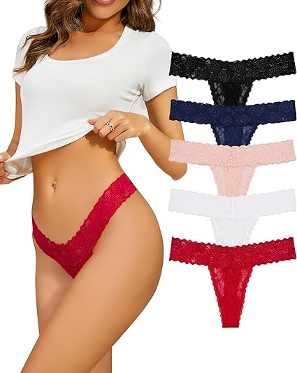 Sexy Lace Thongs for Women - Pack of 4 - Pionie