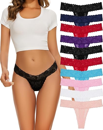 Sexy Lace Thongs for Women - Pack of 4 - Pionie
