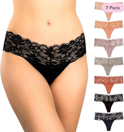 Women’s Intimates Lace Thong Set - 4 in a Pack - Pionie