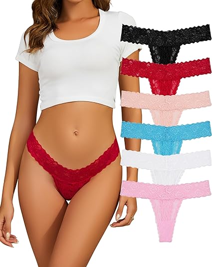 Sexy Lace Thongs for Women - Pack of 4 - Pionie