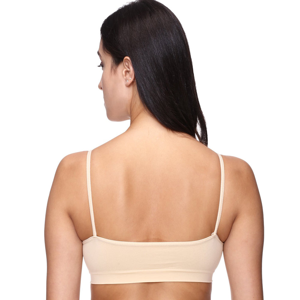 Comfort Beige Thin Straps Sports Bra 03