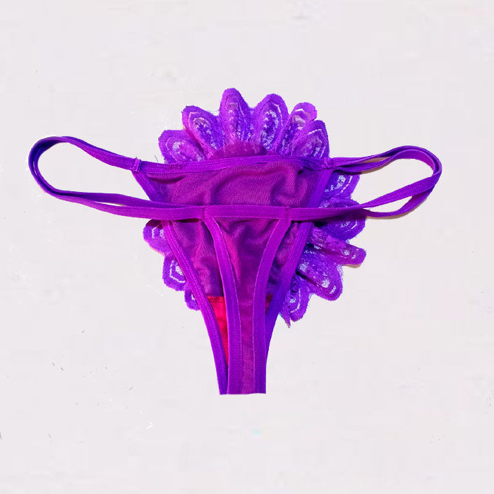 Fashion Sexy Women Flower Style Lace G-String Panty - Pionie