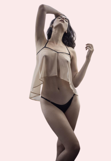 French Daina lace mesh plus size babydoll 01