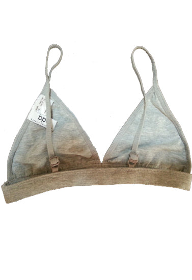 Grey Cotton Triangle Pull Over Sports Bra - Pionie