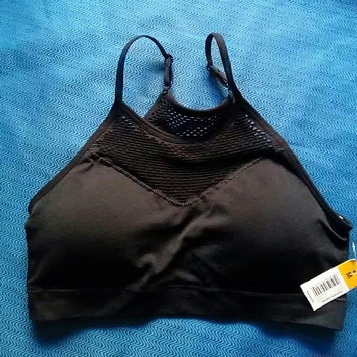 Ladies Fishnet Cut High Neck Black Cami Bra - Pionie