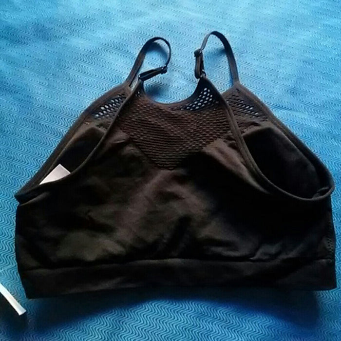 Ladies Fishnet Cut High Neck Black Cami Bra - Pionie