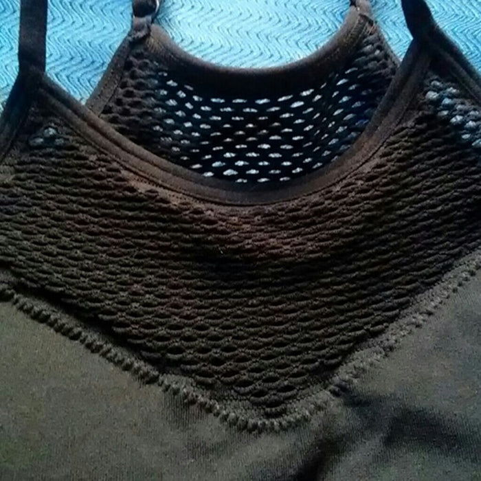 Ladies Fishnet Cut High Neck Black Cami Bra - Pionie