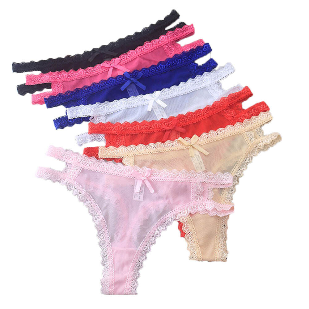 Women's Hollow Lace Thongs Brief Underwear - Pionie