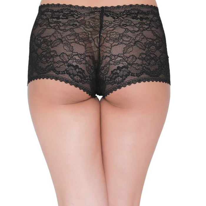 Lovely Floral Laced Sexy Boyshort - Pionie