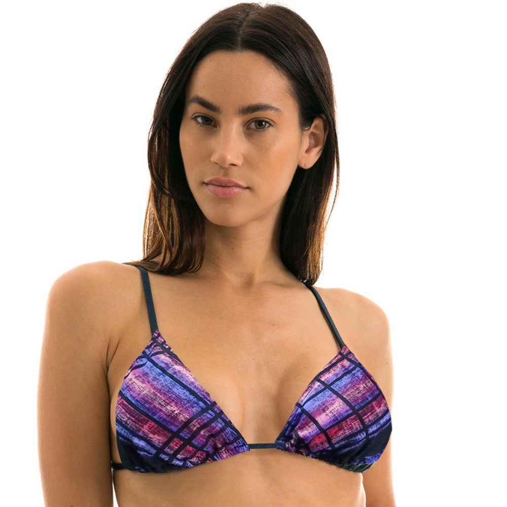 Comfy BANANA MOON Rusty Dye Check Print Padded Beach Bra 02