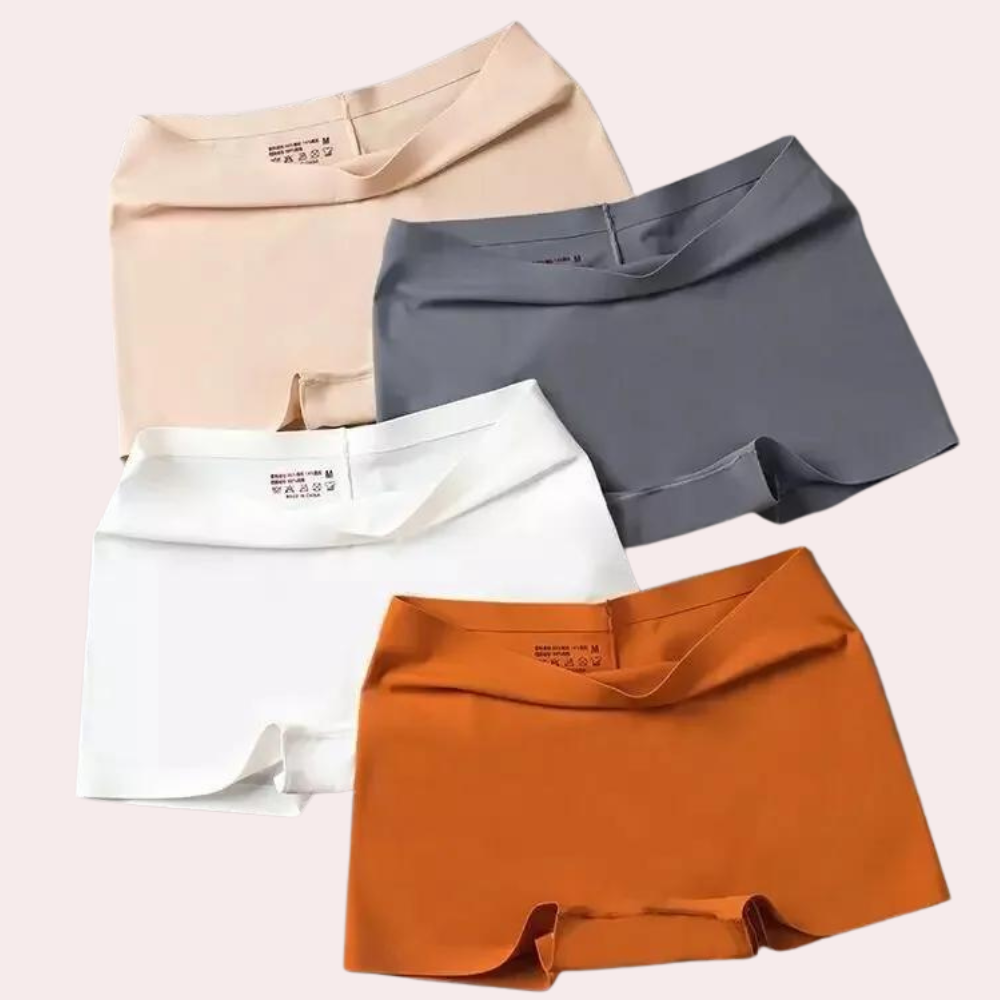 Women's Seamless Ice Silk Boyshorts Panties (4pcs) - Pionie