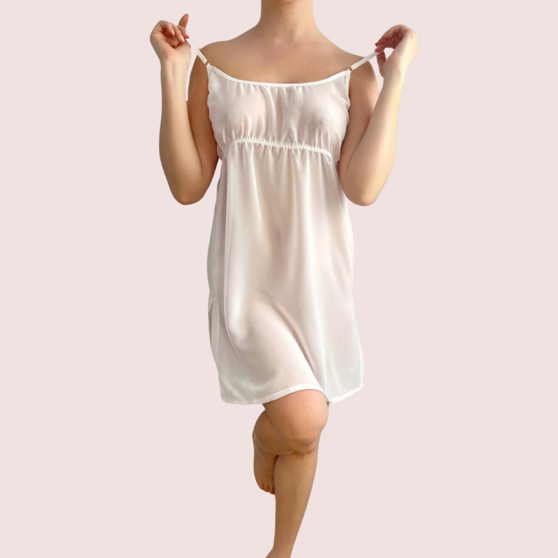 Sexy Plus Size Sheer Mesh Slip Nightwear - Pionie