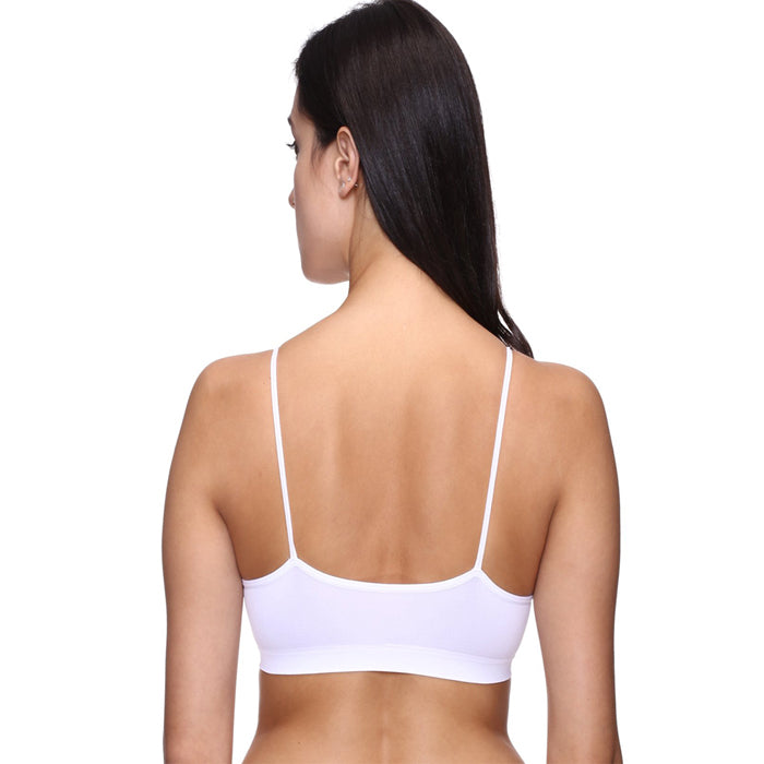 Smart White Thin Straps Sports Bra - Pionie