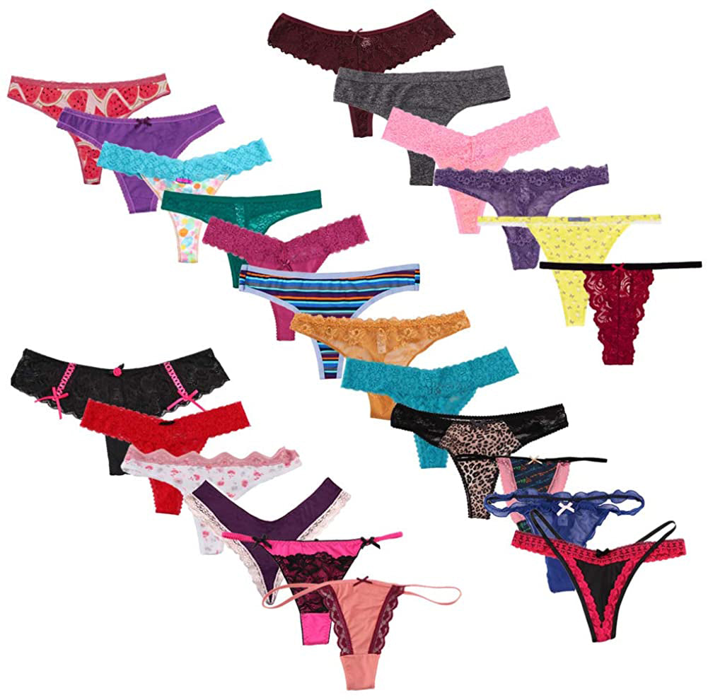 Variety panties thong pack assorted 6 pack - Pionie