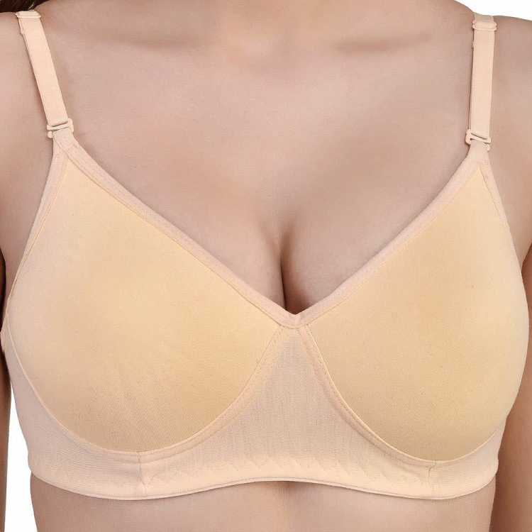 Women Beige Full Coverage Lightly Padded Bra - Pionie