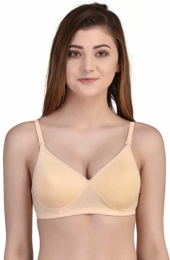 Women Beige Full Coverage Lightly Padded Bra - Pionie