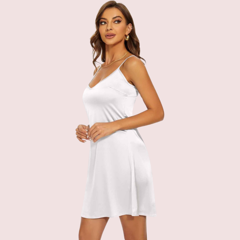 Women's Silky Tank Top Slip Dress Adjustable Straps - Pionie