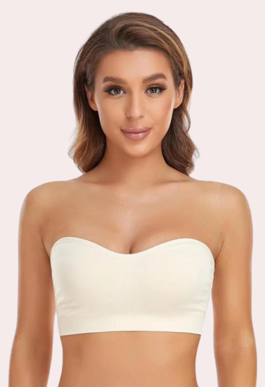 Sexy White Tube Bandeau Bra Top - Pionie