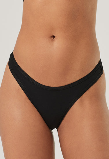 3 Pack organic cotton black thong panties - Pionie