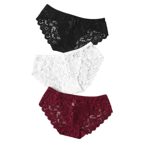 3 pack Lace Flowers hipster Panties - Pionie