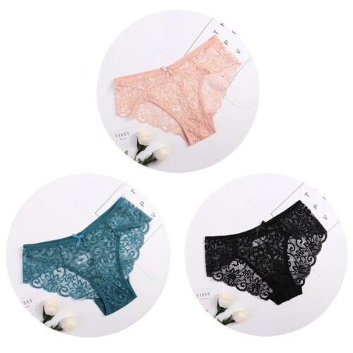 Women's Floral Bow Lace Panties Pack (Of 3) - Pionie