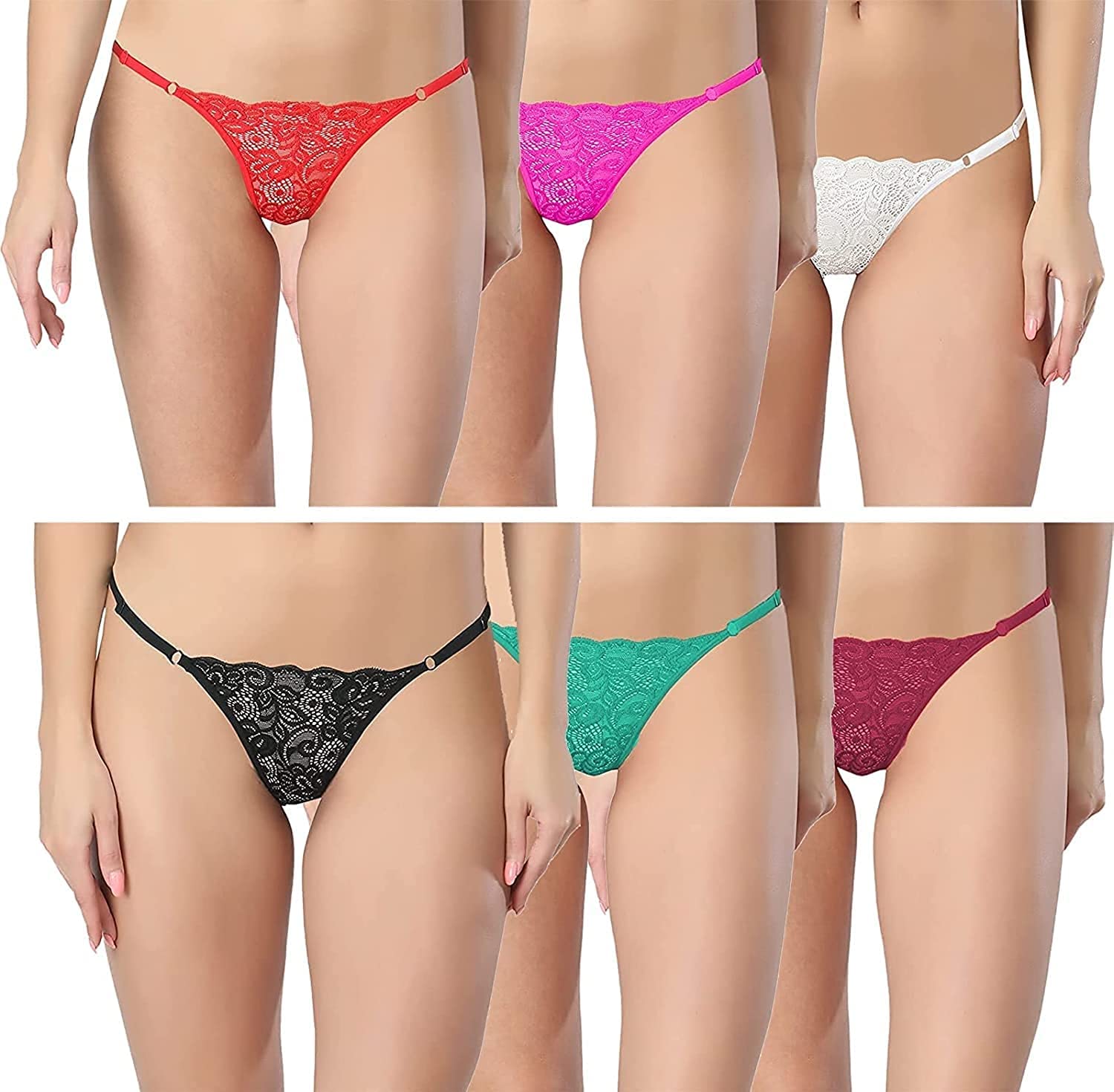 Women's Lace G-String Set - Pack of 4 - Pionie