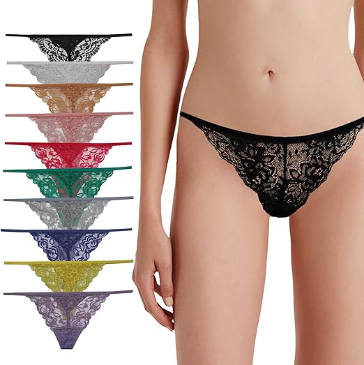 4-Pack Lace G-Strings for Everyday Luxury - Pionie