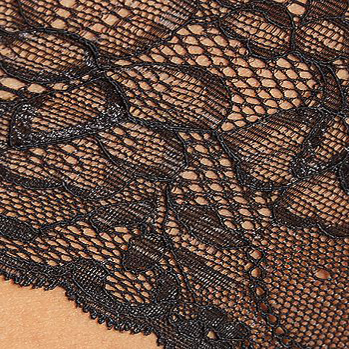 Black See Through Fishnet Lace Brief - Pionie