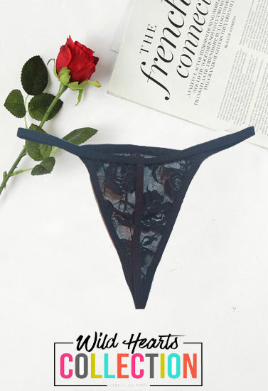 Black See Through G-String - Pionie