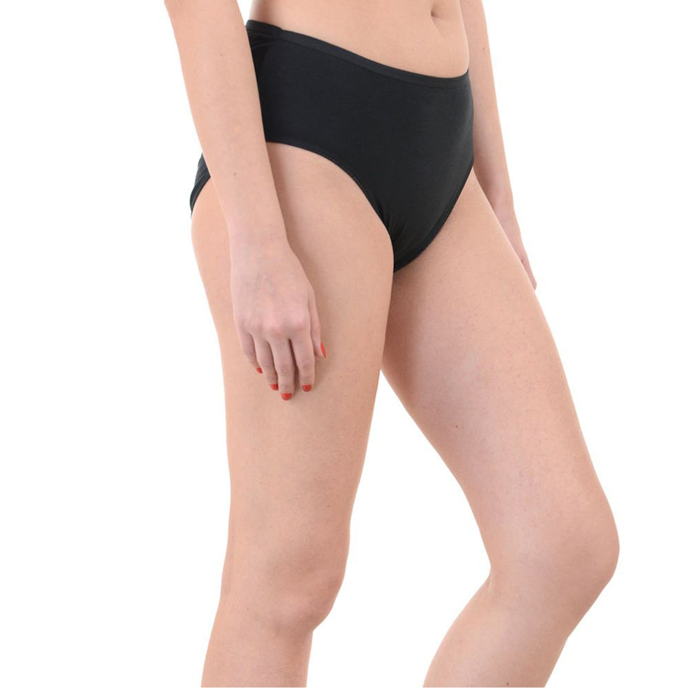 Comfy Snazzy Way Just My Size Women's Plus Size Tagless Black Cotton Panties(Pkt of 2) - Pionie