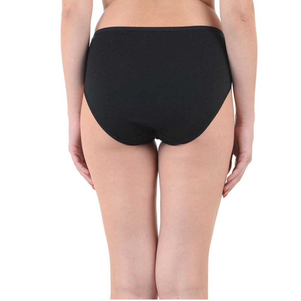 Comfy Snazzy Way Just My Size Women's Plus Size Tagless Black Cotton Panties(Pkt of 2) - Pionie