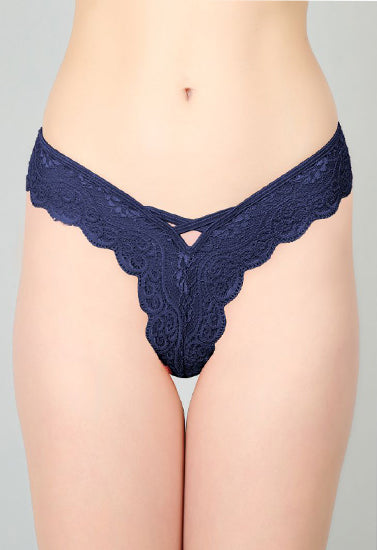 Blue Lace Design Women's Thongs ( Pack of 1 ) - Pionie