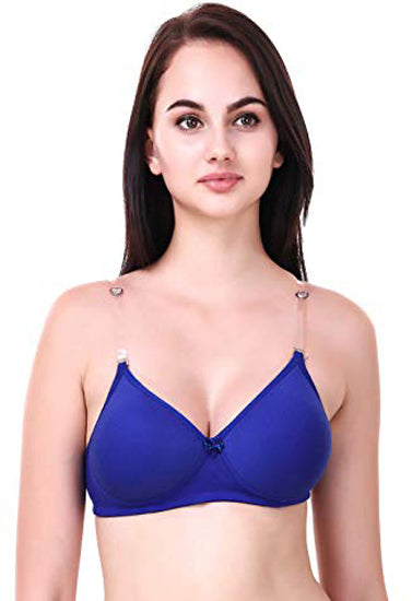 Blue Transparent Strap Bra - Pionie