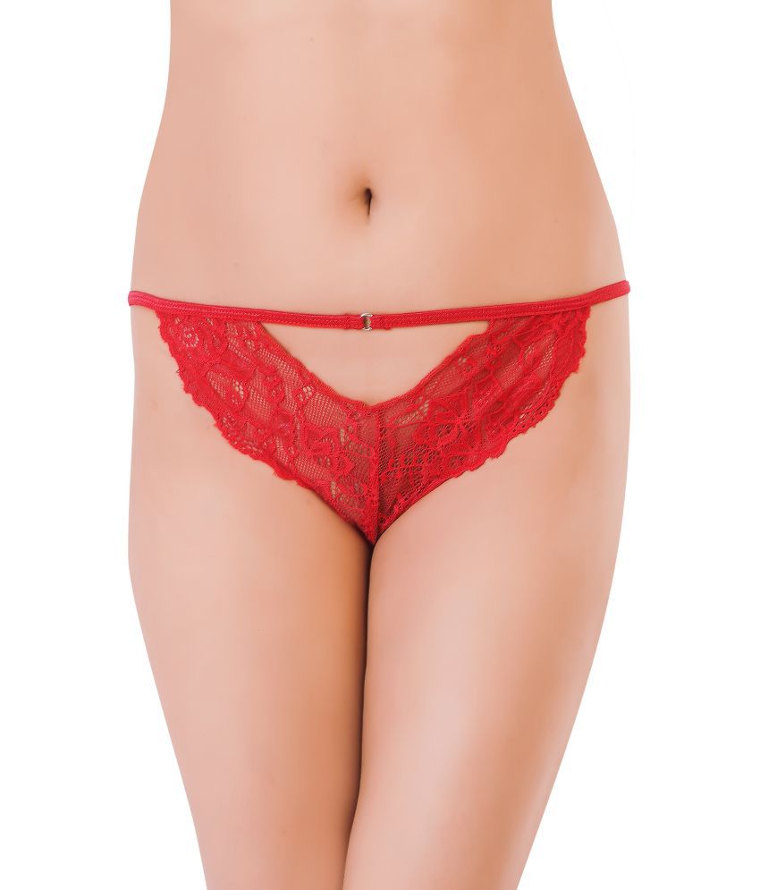 Beautiful Lace Red Women's Cheekies ( Pack of 1 ) - Pionie