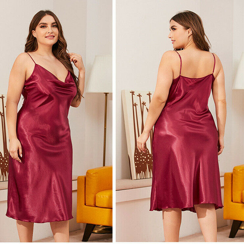 Classic Plus size Luxury Silky Satin Nightwear (4XL-5XL) - Pionie