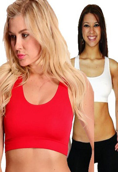 Combo Of Red White Sports Bra - Pionie