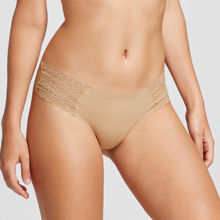 EMERSON Beige Side Lace Panel Thong - Pionie