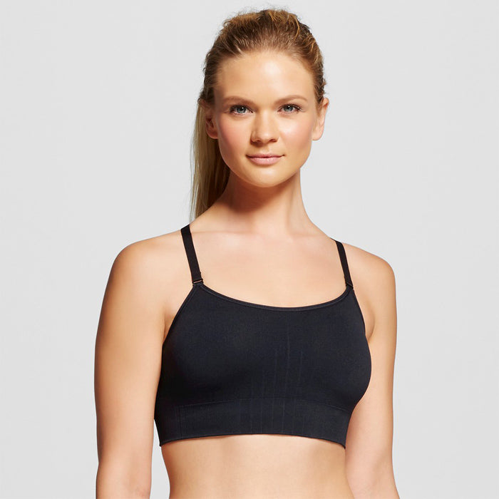 Female Black Spaghetti Straps Cami Bra - Pionie