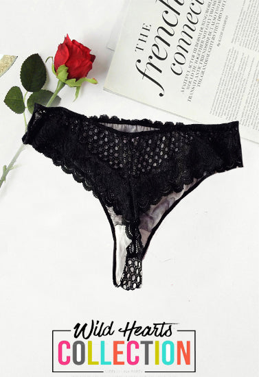 Hot Mesh Black Lace Thong Panty - Pionie