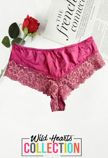 Lovely Cut Ties Pink Lace Hipster Panty - Pionie