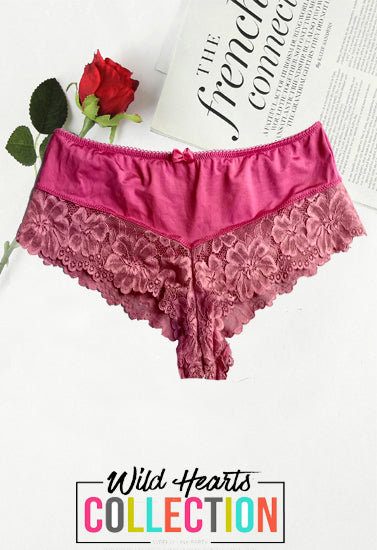 Lovely Cut Ties Pink Lace Hipster Panty - Pionie