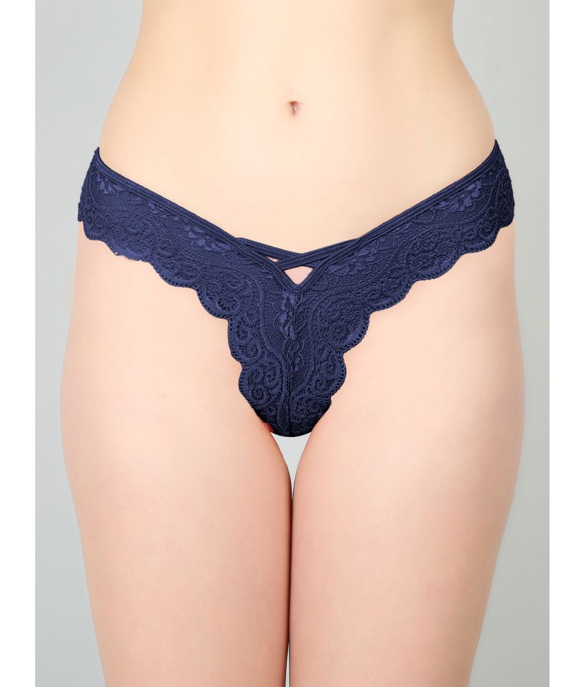 Blue Lace Design Women's Thongs ( Pack of 1 ) - Pionie