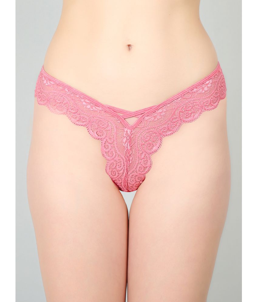 Pink Lace Design Women’s Thongs ( Pack of 1 ) - Pionie