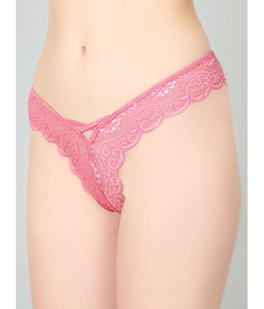 Pink Lace Design Women’s Thongs ( Pack of 1 ) - Pionie