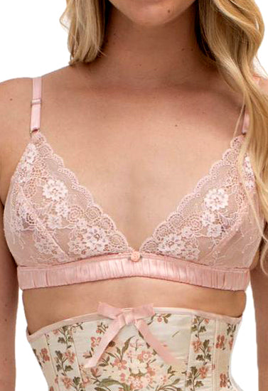 New Fashionable Baby Pink Lace Bralette - Pionie