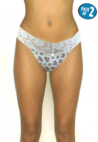 No Secret Pk Of 2 V Lace Thong Panty In L Size - Pionie